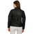 Lambency Women's Black Faux Leather Casual Jackets