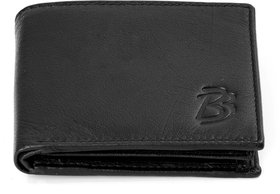 Blackburn Black Single fold Pure Leather Wallet For Men