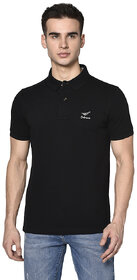 OAKMANS Men's Regular Fit Solid T-Shirt Black Size 2XL