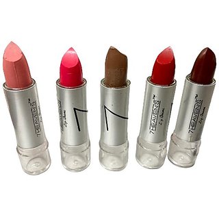 7 Heavens Lip cream lipstick  Long Lasting  Waterproof Matte Lipstick, Multicolour (set of 5 )