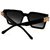 David Martin Unisex Black Retro Square Full Rim Sunglasses (Black frame, Black Lens)