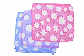 Bella Multicolored Extra Soft Handkerchief For Women and Kids (Pack of 3)