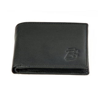                       Blackburn Black Single fold Pure Leather Wallet For Men                                              