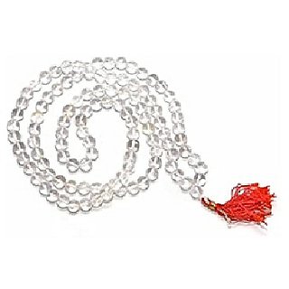 JAIPUR GEMSTONE-Crystal Clear White Quartz Jap Mala 108 Beads for Meditation and Pooja JAIPUR GEMSTONE-Crystal Clear White Quartz Jap Mala 108 Beads for Meditation and Pooja