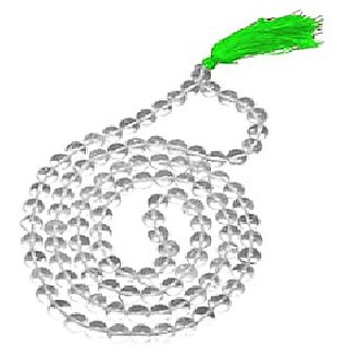                       JAIPUR GEMSTONE-Clear White Quartz mala Natural White Quartz Japa Mala with 108 Prayer Beads                                              