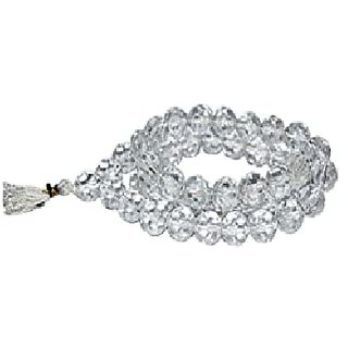 JAIPUR GEMSTONE-Natural Crystal Clear White Quartz Mala 108+1 Beads Japa Rosary Spiritual Mala JAIPUR GEMSTONE-Natural Crystal Clear White Quartz Mala 108+1 Beads Japa Rosary Spiritual Mala