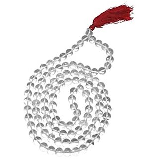 Jaipur Gemstone-quartz Mala Natural Clear White Quartz Japa Mala With 108 P Jaipur Gemstone-quartz Mala Natural Clear White Quartz Japa Mala With 108 P