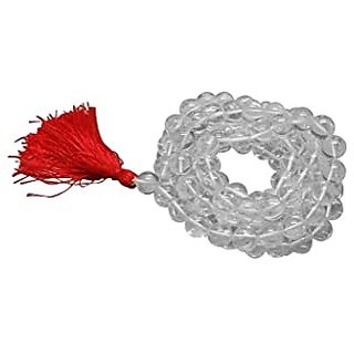 JAIPUR GEMSTONE-Clear White Quartz Mala Crystal Stone Mala 108 Bead Jaap Mala for Men and Women JAIPUR GEMSTONE-Clear White Quartz Mala Crystal Stone Mala 108 Bead Jaap Mala for Men and Women