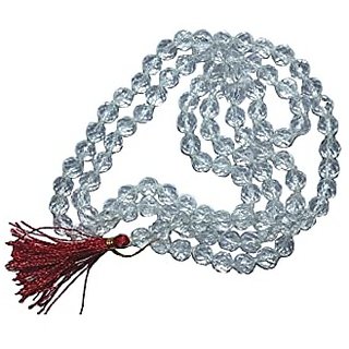 JAIPUR GEMSTONE-Clear White Quartz Japa Mala Gemstone Positive Effect Vastu Crystal Healing Unisex JAIPUR GEMSTONE-Clear White Quartz Japa Mala Gemstone Positive Effect Vastu Crystal Healing Unisex