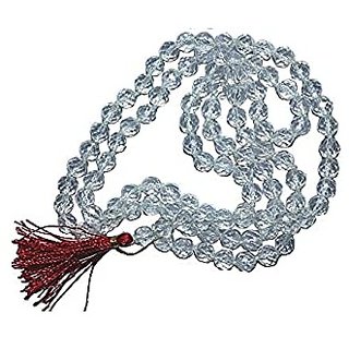 JAIPUR GEMSTONE-Clear White Quartz 108+1 Beads Jaap Mala for Pooja and Astrology Certified JAIPUR GEMSTONE-Clear White Quartz 108+1 Beads Jaap Mala for Pooja and Astrology Certified