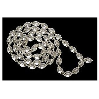                       JAIPUR GEMSTONE-Crystal Clear White Quartz Jap Mala 108 Beads for Meditation and Pooja for Unisex                                              