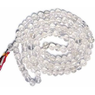 JAIPUR GEMSTONE-Clear White Quartz 108+1 Beads Jaap Mala for Pooja and Astrology Certified JAIPUR GEMSTONE-Clear White Quartz 108+1 Beads Jaap Mala for Pooja and Astrology Certified