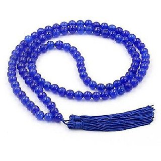                       Jaipur Gemstone-natural Blue Quartz Mala 108 1 Beads Japa Rosary Spiritual                                              