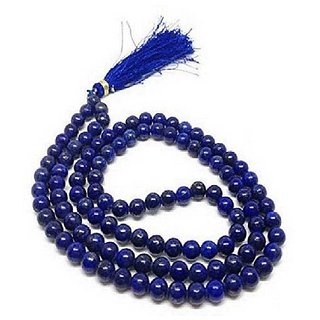                       JAIPUR GEMSTONE-Blue Quartz Prayer Japa Mala 108 + 1 Prayer A+ Beads Meditation                                              