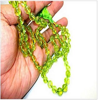                       JAIPUR GEMSTONE-Green Quartz Jaap Mala For Pooja and Astrology Certified (108+1 Beads)                                              