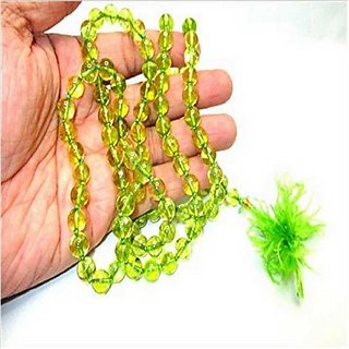                       JAIPUR GEMSTONE-Green Quartz Mala Natural Quartz Japa Mala with 108 Prayer Beads                                              