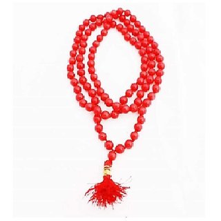                       CEYLONMINE-Red Quartz Mala Crystal Stone Mala 108 Bead Jaap Mala for Men and Women                                              