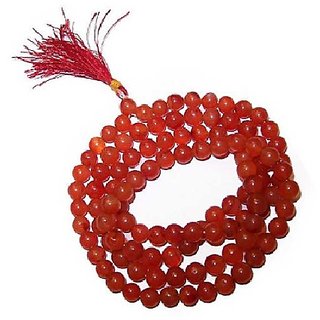                       CEYLONMINE-Quartz mala Natural Red Quartz Japa Mala with 108 Prayer Beads                                              