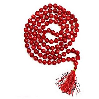 CEYLONMINE-Red Quartz Mala Natural Crystal Stone Bead Mala for Unisex CEYLONMINE-Red Quartz Mala Natural Crystal Stone Bead Mala for Unisex