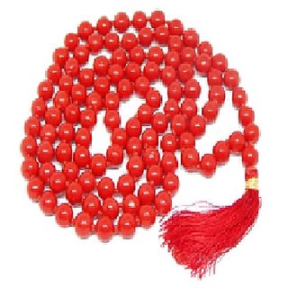                       CEYLONMINE-Red Quartz Japa Mala Gemstone Positive Effect Vastu for Unisex                                              