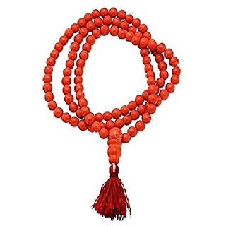                       CEYLONMINE-Red Quartz Mala Natural Crystal Stone Bead Mala for Unisex                                              