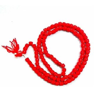                       CEYLONMINE-Red Quartz 108+1 Beads Jaap Mala for Pooja and Astrology Certified                                              