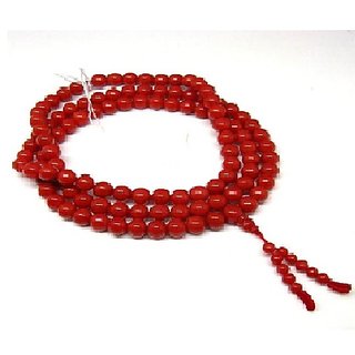                       CEYLONMINE-Red Quartz 108+1 Beads Jaap Mala for Pooja and Astrology Certified For unisex                                              