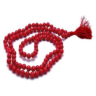                       CEYLONMINE-Red Quartz Jaap Mala For Pooja and Astrology Certified (108+1 Beads) for Unisex                                              