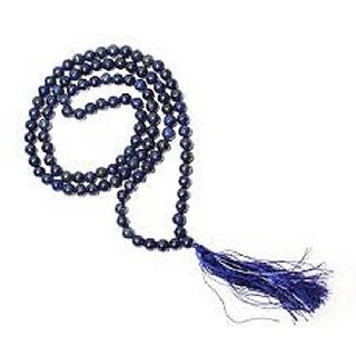                       CEYLONMINE-Blue Quartz Jap Mala 108 Beads for Meditation and Pooja for Unisex                                              