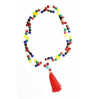 Jaipur Gemstone-malticolor Quartz Gemstone Beads Mala For Men And Women Jaipur Gemstone-malticolor Quartz Gemstone Beads Mala For Men And Women