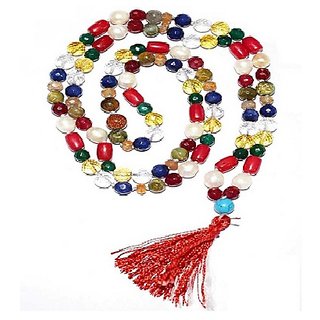JAIPUR GEMSTONE-Natural Malticolor Quartz Stone Mala 108+1 Beads Mala Lab Certified JAIPUR GEMSTONE-Natural Malticolor Quartz Stone Mala 108+1 Beads Mala Lab Certified