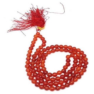                       Jaipur Gemstone-natural Red Quartz Mala 108 1 Beads Japa Rosary Spiritual M                                              