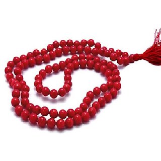                       JAIPUR GEMSTONE-Natural Red Quartz Stone Mala 108+1 Beads Mala Lab Certified                                              