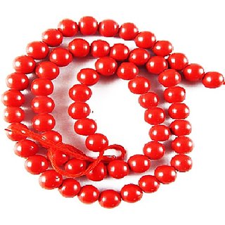 JAIPUR GEMSTONE-Red Quartz 108+1 Beads Jaap Mala for Pooja and Astrology Certified for Unisex