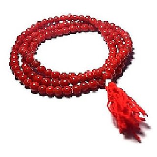                       JAIPUR GEMSTONE-Red Quartz mala Natural Quartz Japa Mala with 108 Prayer Beads                                              