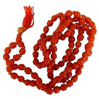                       JAIPUR GEMSTONE-Natural Red Quartz Mala Crystal Stone Faceted Cut 108 Beads Jap Mala                                              