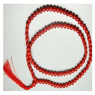                       JAIPUR GEMSTONE-Natural Red Quartz Mala 108+1 Beads Japa Rosary Spiritual Mala                                              