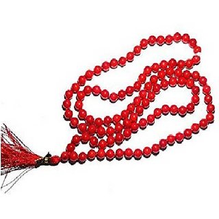                       JAIPUR GEMSTONE-Red Quartz Prayer Japa Mala 108 + 1 Prayer A+ Beads Meditation                                              