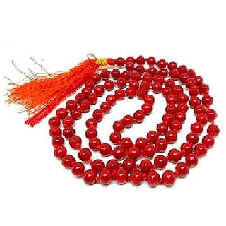                       Jaipur Gemstone-red Quartz 108 1 Beads Jaap Mala For Pooja And Astrology Ce                                              