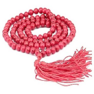                       JAIPUR GEMSTONE-Natural Red Quartz Mala Crystal Stone Faceted Cut 108 Beads Jap Mala for Unisex                                              