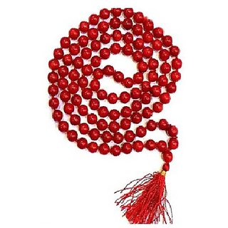 JAIPUR GEMSTONE-Red Quartz Mala Natural Crystal Stone Bead Mala for Unisex JAIPUR GEMSTONE-Red Quartz Mala Natural Crystal Stone Bead Mala for Unisex
