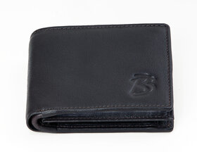 Blackburn Black Single fold Pure Leather Wallet For Men