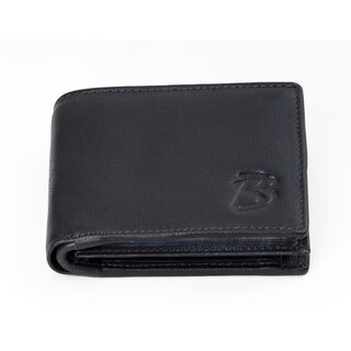                       Blackburn Black Single fold Pure Leather Wallet For Men                                              