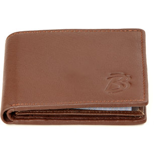                       Blackburn Brown Single fold Pure Leather Wallet For Men                                              