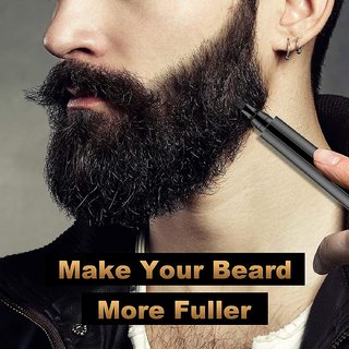 Beard Filling Kit, Beard Filler Pen  Beard Brush Male Mustache Shape Repair Effective Enhance Facial Hair Waterproof