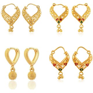                      Vighnaharta Diva Moti layer alloy jhumki Earring Antique Gold Plated Clip on Bucket,basket and Chand Bali earring Combo                                              