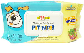 All4pets Multipurpose Anti-Bacterial Pet Wipes For Dogs  Cats(60 wipes)