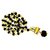 Raviour Lifestyle Rudraksha Black Beads Golden Cap Mala With goldan Coated Shiv Damaru Locket/Shiv shakti pendant