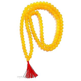                       JAIPUR GEMSTONE-Yellow Quartz Jaap (108+1 Beads) Mala For Pooja and Astrology Certified (Buy 2 Get 1)                                              