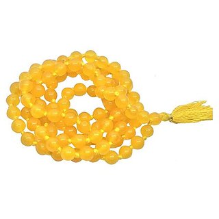                      JAIPUR GEMSTONE-Yellow Quartz 108+1 Beads Jaap Mala for Pooja and Astrology Certified (Buy 2 Get 1)                                              
